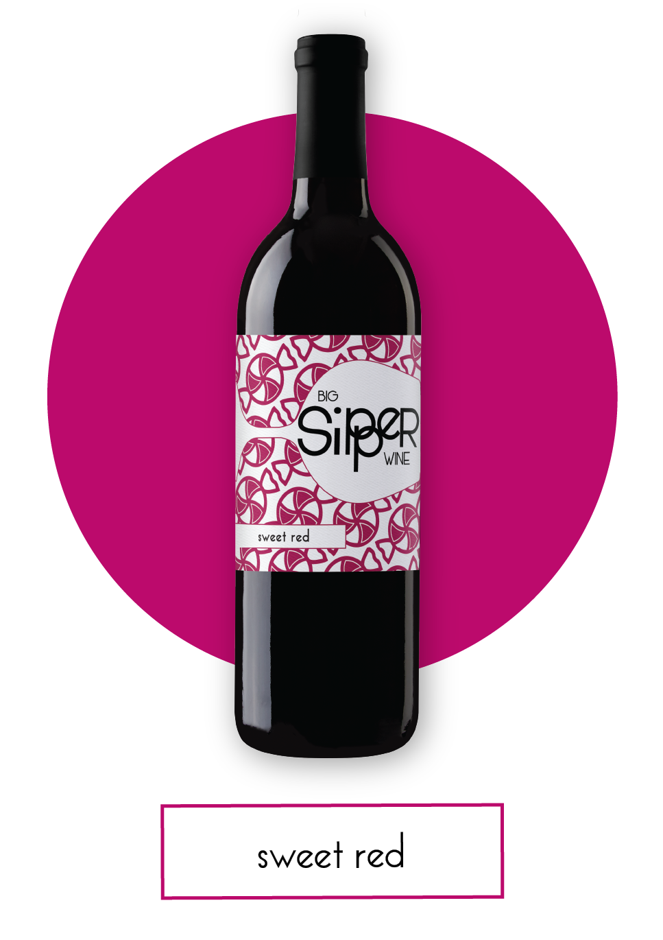 Big Sipper Sweet Red Wine Bottle with Button